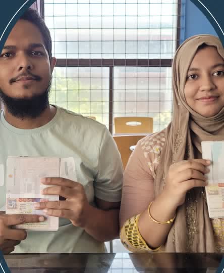 Master’s student with an approved visa